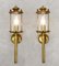 French Neoclassical Brass Wall Sconce, 1950, Set of 2 2