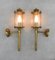 French Neoclassical Brass Wall Sconce, 1950, Set of 2 4