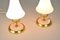 Midcentury Scandinavian Brass and Opaline Table Lamps, Set of 2 5