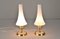 Midcentury Scandinavian Brass and Opaline Table Lamps, Set of 2 4