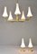 Lámparas de mesa escandinavas Mid-Century de latón y opalino. Juego de 2, Imagen 6