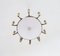 Art Deco Style 10-Light Round Varnished Metal Chandelier, Italy, 1950s, Image 6