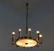 Art Deco Style 10-Light Round Varnished Metal Chandelier, Italy, 1950s, Image 5