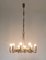 Art Deco Style 10-Light Round Varnished Metal Chandelier, Italy, 1950s 2
