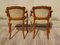 Small Wooden and Velvet Armchairs, Set of 2 3