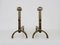 Vintage Steel Chimney Andirons, 1950s, Set of 2 6