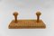 Scandinavian Double Wall Mounted Coat Hooks in Rattan and Wood, 1960s, Set of 2, Image 6