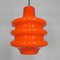 Vintage Orange Glass Hanging Lamp, 1970s 5