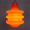 Lámpara colgante vintage de vidrio naranja, años 70, Imagen 3
