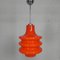 Lámpara colgante vintage de vidrio naranja, años 70, Imagen 1