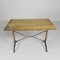 Art Deco Bistro Table with Oak Top on Cast Iron Table, 1930s 1