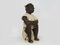 Malian Artist, Large Dogon Statue of Seated Man, Early 20th Century, Wood & Fabric 3