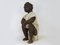 Malian Artist, Large Dogon Statue of Seated Man, Early 20th Century, Wood & Fabric 2