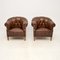 Swedish Leather Club Chairs, 1950s, Set of 2 2