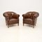 Swedish Leather Club Chairs, 1950s, Set of 2 1