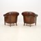 Fauteuils Club en Cuir, Suède, 1950s, Set de 2 3