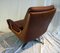 Drehbarer Stuhl aus Leder & Holz, 1970er 2