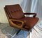 Drehbarer Stuhl aus Leder & Holz, 1970er 1
