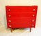 Red Lacquer Chest with 4 Drawers, 1950s, Image 5