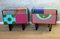 Small Colorful Nightstands, 1950s, Set of 2 1