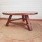 Brutalist Oak Round Tripod Coffee Table, Netherlands, 1970s, Image 8