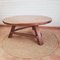 Brutalist Oak Round Tripod Coffee Table, Netherlands, 1970s 4