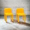 Gelb glänzender Modell 4875 Stuhl von Carlo Bartoli für Kartell, 1980er 4