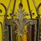 Runde französische Laterne im gotischen Stil aus Buntglas, 1900er 4
