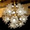 Vintage Large Glass & Brass Flower Sputnik Chandelier, Image 3