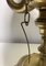 Brass Bouillotte Triple Branch Table Lamp with Height Adjustable Shade, Image 7