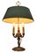 Brass Bouillotte Triple Branch Table Lamp with Height Adjustable Shade 3