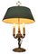 Brass Bouillotte Triple Branch Table Lamp with Height Adjustable Shade, Image 3