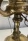 Brass Bouillotte Triple Branch Table Lamp with Height Adjustable Shade 8