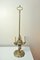 Brass Bouillotte Triple Branch Table Lamp with Height Adjustable Shade, Image 6