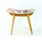 Mid-Century Stool in Oak & Linen from Ton, Former Czechoslovakia, 1960s, Image 8