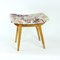 Mid-Century Stool in Oak & Linen from Ton, Former Czechoslovakia, 1960s 1