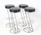 Mid-Century Modern Chrome and Faux Leather Bar Stools, 1970s, Set of 4 1