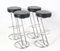 Mid-Century Modern Chrome and Faux Leather Bar Stools, 1970s, Set of 4, Image 1