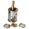 Cubo para champán de metal cromado y dorado de 24 kilates de Lancel, France, Imagen 3