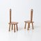 Brutalist Wabi Sabi Pine Dining Chairs, 1970s, Set of 2 1