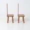 Brutalist Wabi Sabi Pine Dining Chairs, 1970s, Set of 2 5