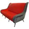 Rotes französisches Sofa, 1950er 2