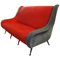 Sofá francés rojo, años 50, Imagen 2