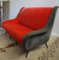 Rotes französisches Sofa, 1950er 3