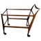 Italian Wood, Brass & Glass Dry Bar Cart by Ico Parisi for De Baggis, 1950s, Image 1