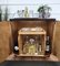 Mueble bar italiano Mid-Century Art Déco de madera nudosa con espejo, años 50, Imagen 4