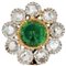 20th Century Emerald Diamonds 18 Karat Yellow Gold Daisy Pendant 1