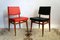 Schwarze, rote und braune Stühle, 1950er, 10er Set 6