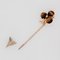 19th Century French Tiger Eye Fine Pearl Rose Gold Clover Pin Brooch 4