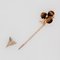 19th Century French Tiger Eye Fine Pearl Rose Gold Clover Pin Brooch, Image 4